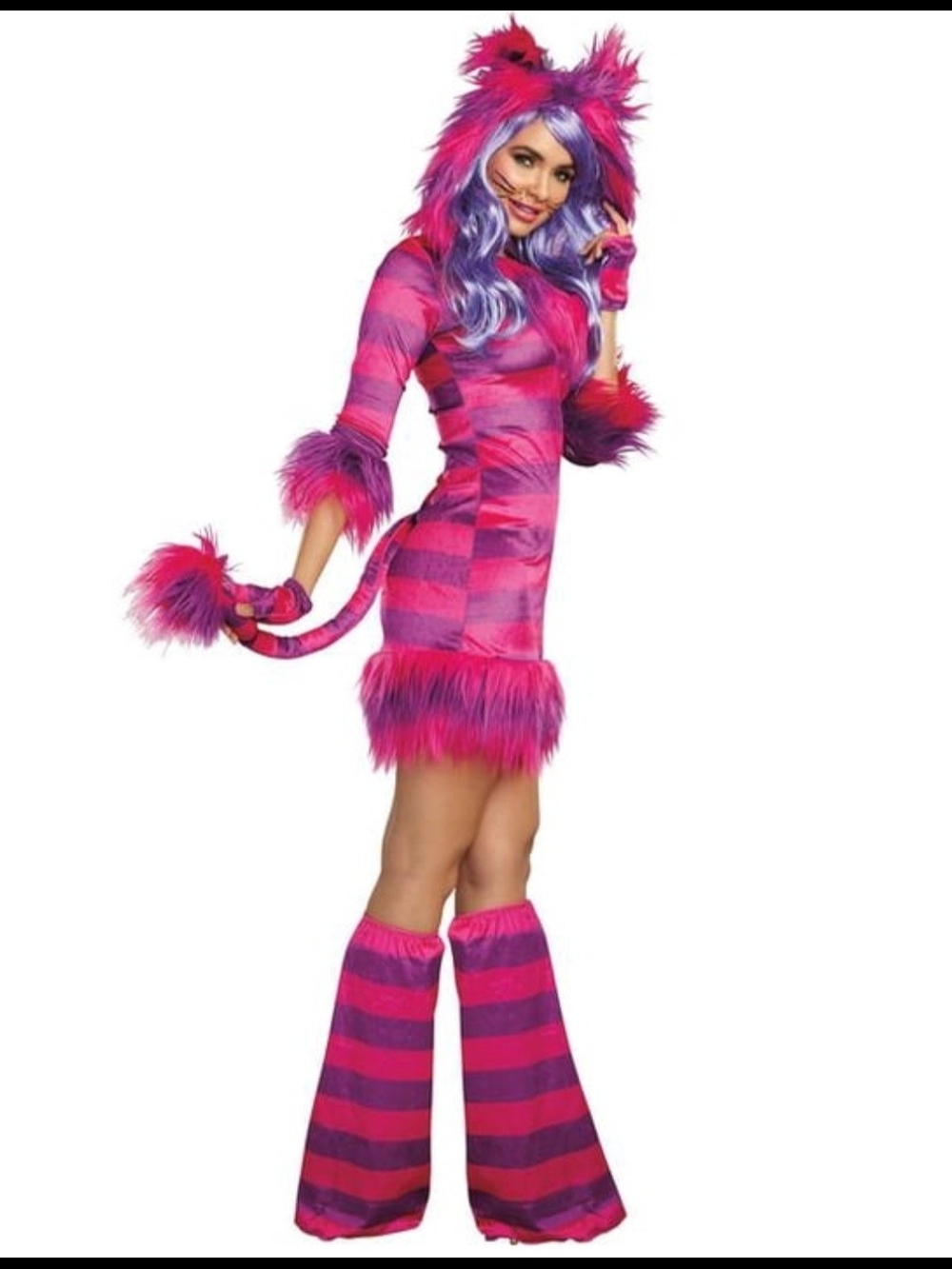 Dreamgirl Costumes Magic Cat Womens XL Hooded Dress Leg Covers Gloves NO CHOKER